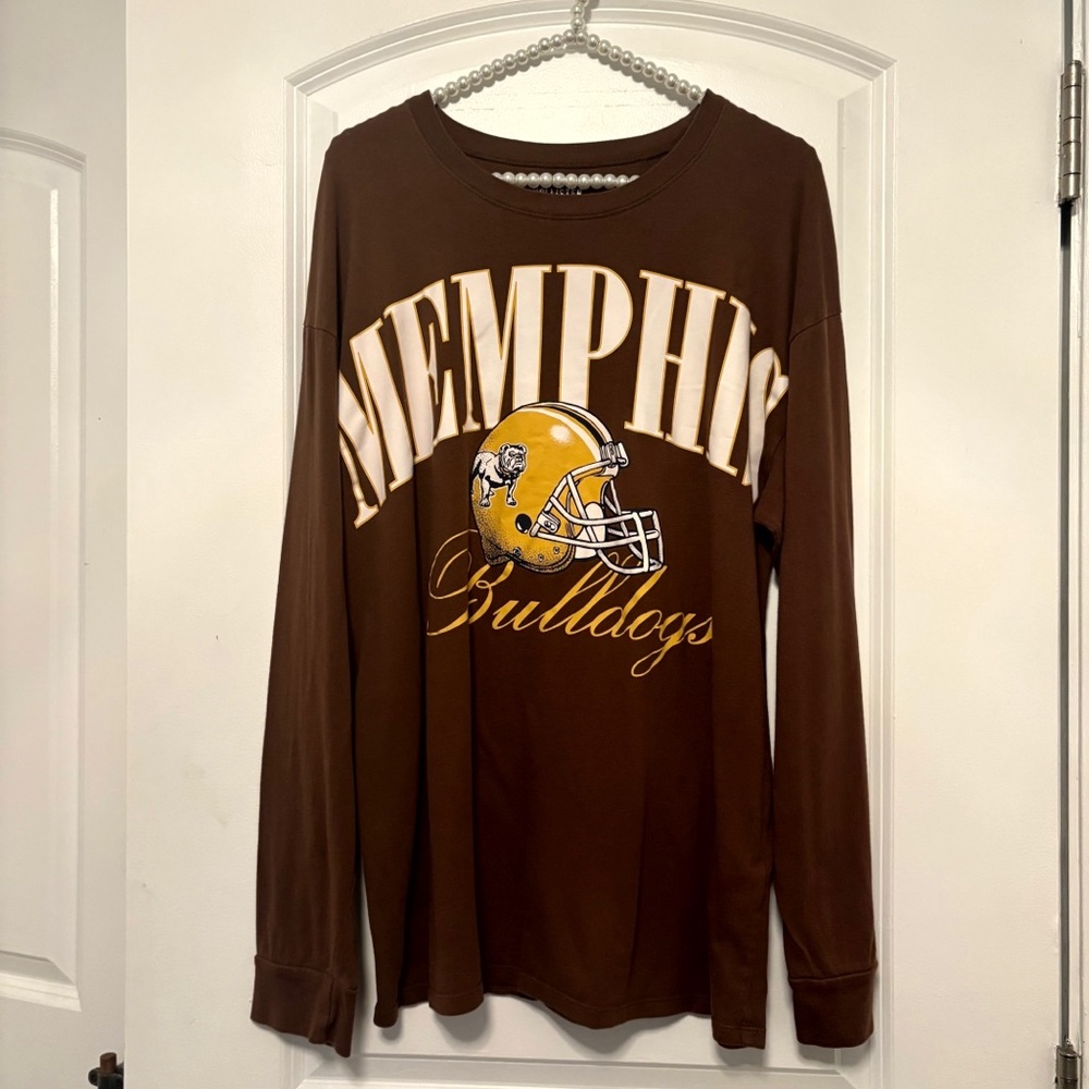 Hollister Brown Memphis bulldogs Crewneck Top